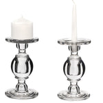 Clear Glass Pillar Candle Holder O-4.5" H-7.5" - Pack of 6 PCS - Modern Vase and Gift