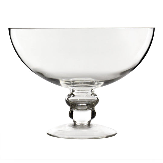 2 PCS Clear Glass Large Footed Bowl D-12" H-8.5"