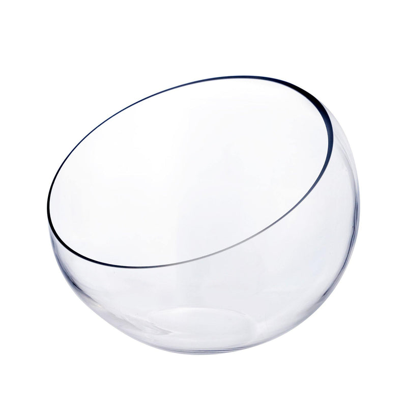 Clear Glass Slant Pod O-10" H-11" - Pack of 2 PCS - Modern Vase and Gift