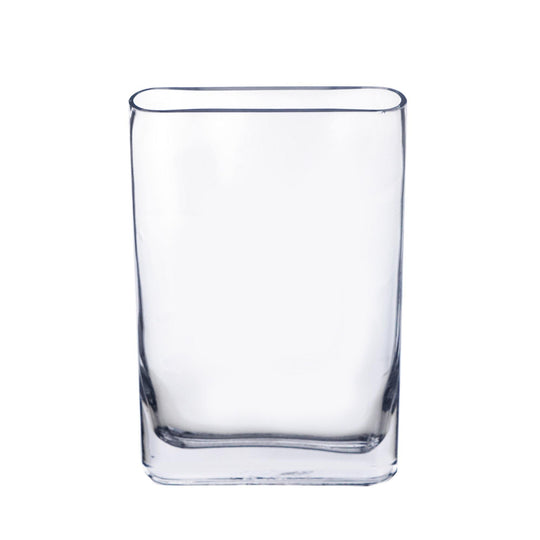 6 PCS Clear Glass Thin Oval Round Rectangle Vase O-7"X1.75" H-12"