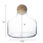 Clear Glass Top Opening Dome with Wood Ball D- 10.5" H-12" - Pack of 2 PCS - Modern Vase and Gift