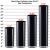 Black Glass Cylinder Vase D-6" H-26" - Pack of 4 PCS - Modern Vase and Gift