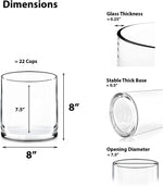 Clear Glass Cylinder Vase D-8" H-8" - Pack of 4 PCS - Modern Vase and Gift