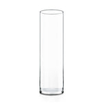 Clear Glass Cylinder Vase D-8" H-28" - Pack of 2 PCS - Modern Vase and Gift