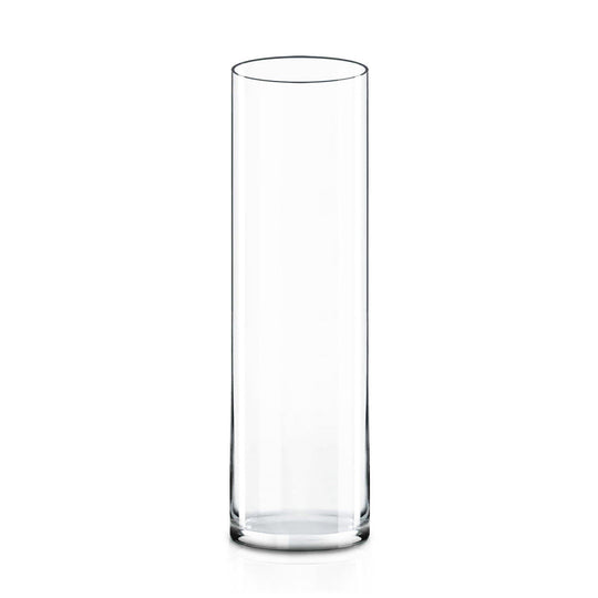 Pack of 2 PCS Clear Glass Cylinder Vase D-8" H-28"
