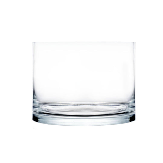 Pack of 4 PCS Clear Glass Cylinder Vase D-10" H-8"