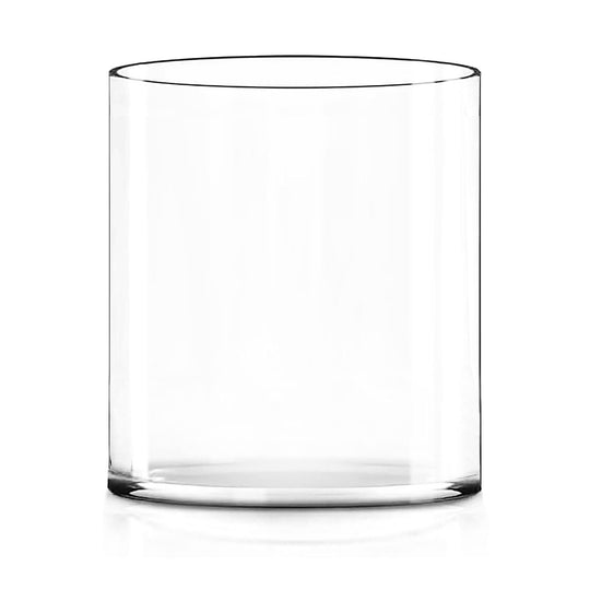 2 PCS Clear Glass Cylinder Vase D-10" H-12"