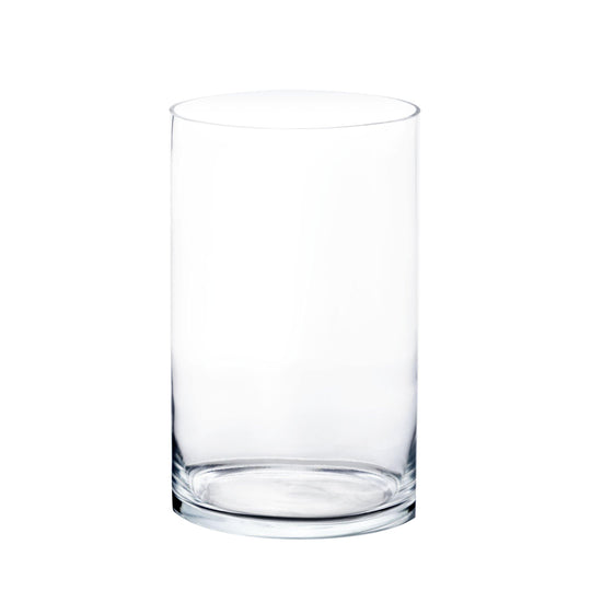 2 PCS Clear Glass Cylinder Vase D-10" H-16"