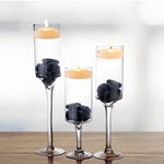 Clear Glass Contemporary Candle Holder D-5" H-24" - Pack of 4 PCS - Modern Vase and Gift