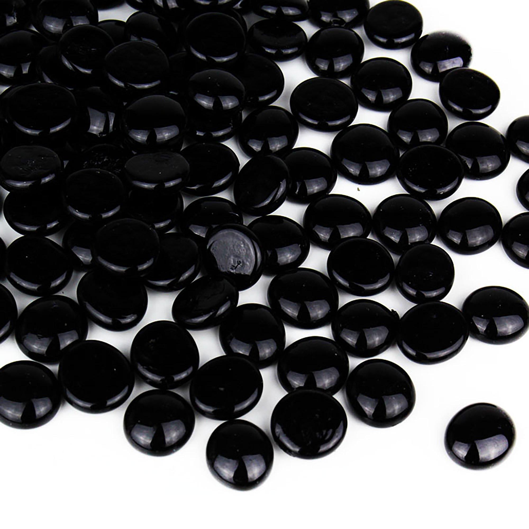 Koltose by Mash - Flat Glass Marbles, Black Accent Gems, Decorative Vase  Filler Stones, 2 lbs 