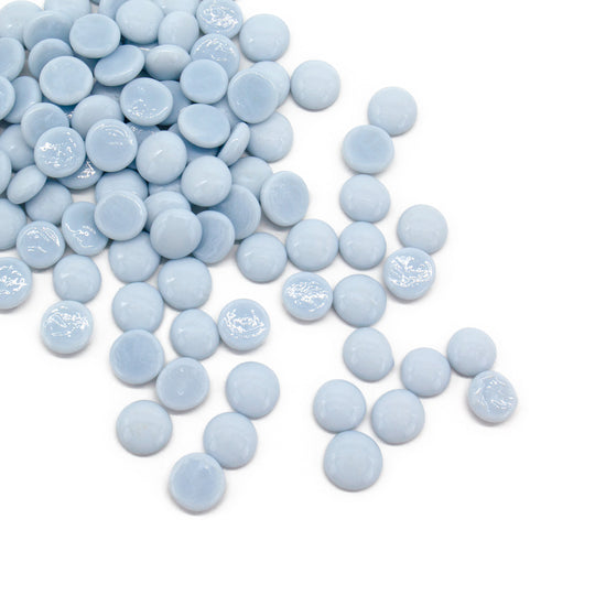 Pack of 30 LBS Pastel Blue Glass Vase Filler for home  decor Beads Flat Gem Stone D-0.6"