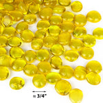 Yellow Glass Vase Filler Flat Gem Stone D-0.6" - Pack of 44 LBS - Modern Vase and Gift