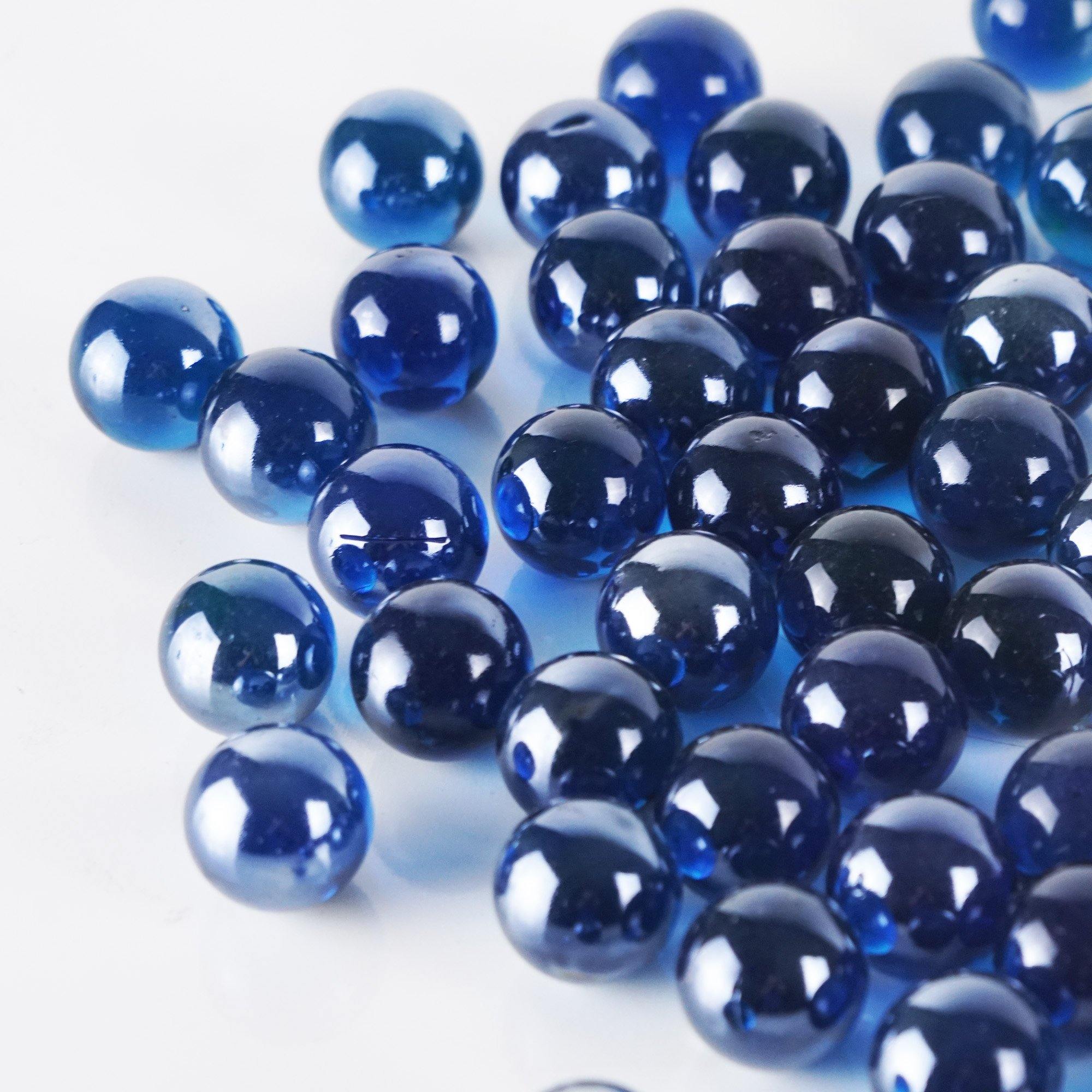 Vase Filler Cobalt Blue Flat Glass Beads Glass Marbles for Brazier