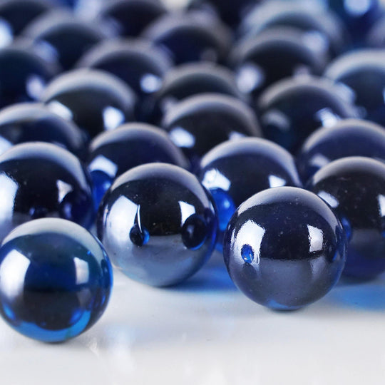 Pack of 40 LBS Blue Glass Vase Filler Large Round Marble D-0.87"