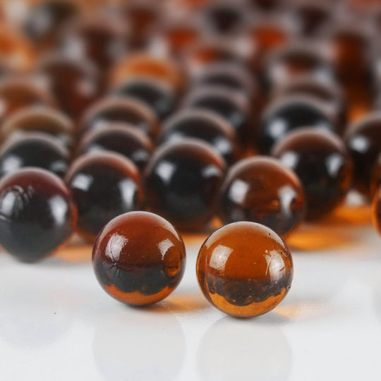 Pack of 40 LBS Amber Glass Vase Filler Round Marble D-0.6"