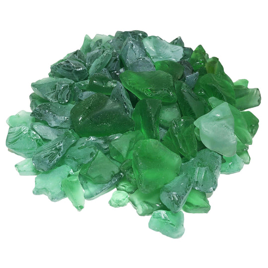 Pack of 40 LBS Frosted Green Glass Vase Filler Large Sea Glass D-2"-3"