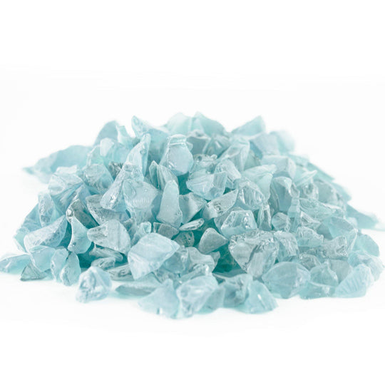 Pack of 40 LBS Frosted Light Blue Glass Vase Filler Sea Glass D-0.4"-0.8"