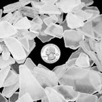 18 LBS Frosted Clear Flat Sea Glass 0.5"-2"