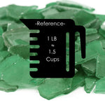 18 LBS Frosted Dark Green Flat Sea Glass 0.5"-2"