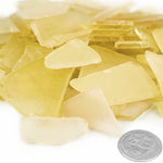 18 LBS Frosted Light Yellow Flat Sea Glass 0.5"-2"