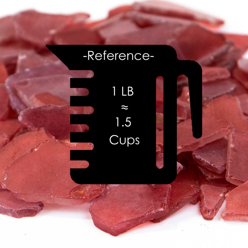 18 LBS Frosted Red Flat Sea Glass 0.5"-2"