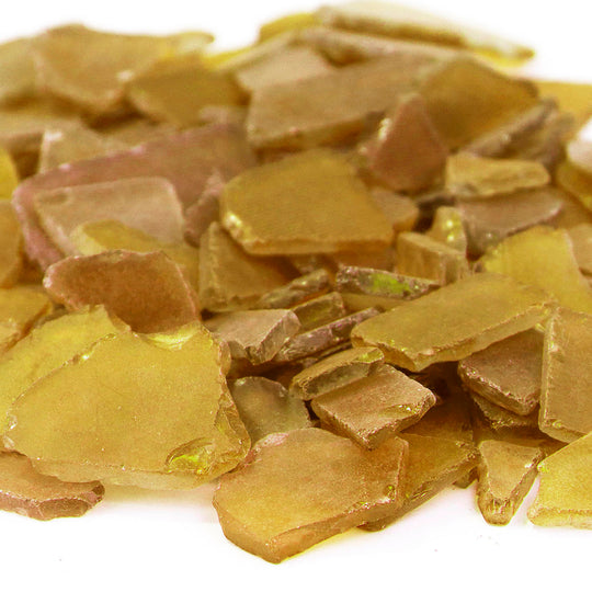 20 LBS Frosted Yellow Flat Sea Glass 0.5"-2"