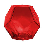 Red Glass Gemometric Vase O-3.25" D-6" - Pack of 12 PCS - Modern Vase and Gift