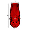 Red Glass Gemometric Vase O-2.25" D-8" - Pack of 6 PCS - Modern Vase and Gift