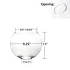 Clear Glass Moon Shaped Oval Flat Display Bowl Vase H-7.5" W-9.25" Pack of 4 PCS 
