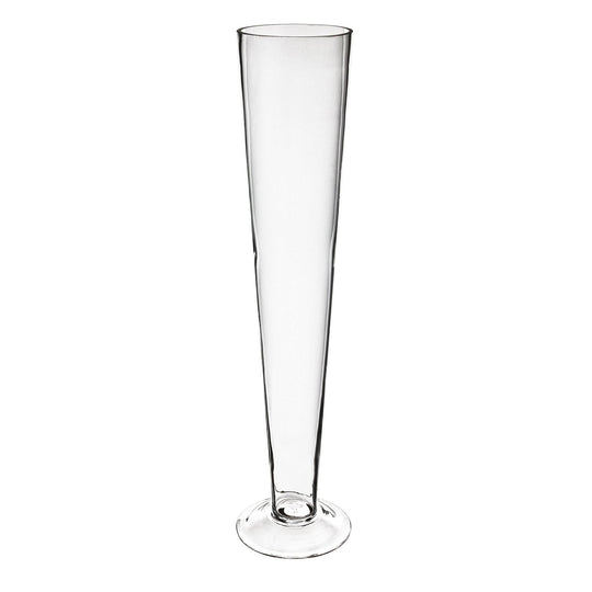 Pack of 12 PCS Clear Glass Trumpet Vase D-4.5" H-20"