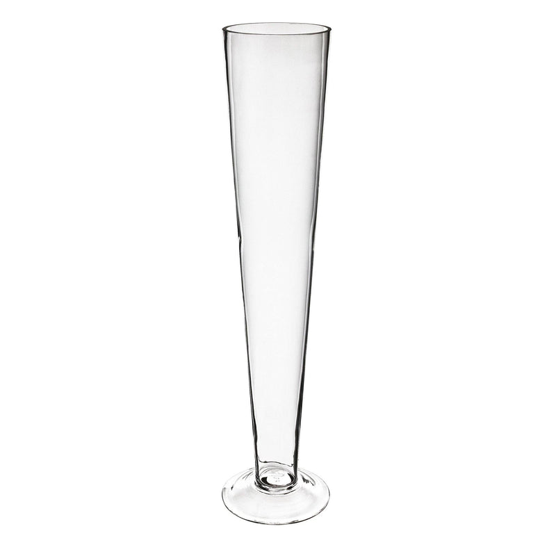 Clear Glass Trumpet Vase D-4.5" H-20" - Pack of 12 PCS - Modern Vase and Gift