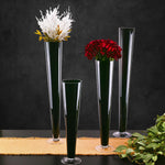 Black Glass Trumpet Vase D-4.5" H-20" - Pack of 12 PCS - Modern Vase and Gift
