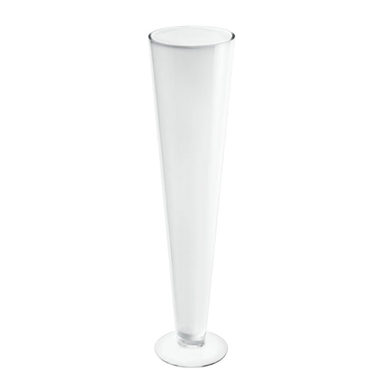 White Glass Trumpet Vase D-4.5" H-20" - Pack of 6 PCS