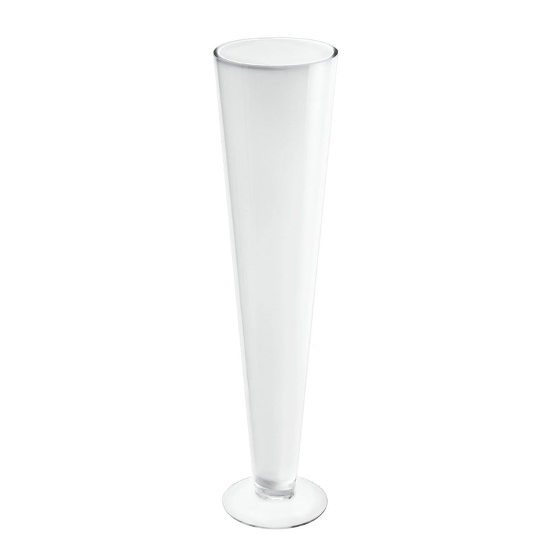 White Glass Trumpet Vase D-4.5" H-20" - Pack of 6 PCS - Modern Vase and Gift