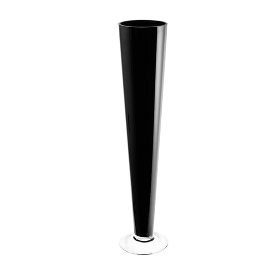 6 PCS Black Glass Trumpet Vase D-4.5" H-24"