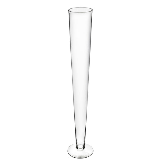 6 PCS Clear Glass Trumpet Vase D-4.5" H-32"