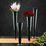 Black Glass Trumpet Vase D-4.5" H-32" - Pack of 6 PCS - Modern Vase and Gift