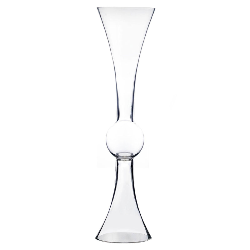 Clear Glass Reversible Trumpet D-7.5" H-30" - Pack of 2 PCS - Modern Vase and Gift