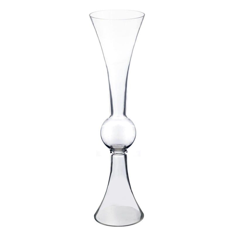 Clear Glass Reversible Trumpet D-7.5" H-30" - Pack of 2 PCS - Modern Vase and Gift