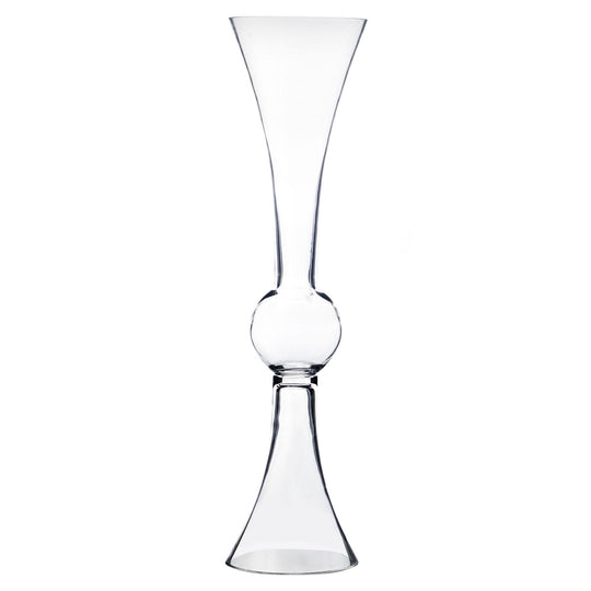 4 PCS Clear Glass Reversible Trumpet D-6" H-24"