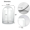 Clear Glass Cloche Dome D-12" H-15" - Pack of 1 PC - Modern Vase and Gift