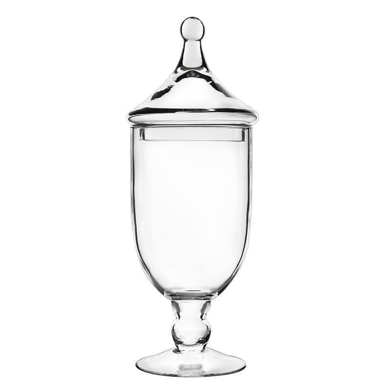 Clear Glass Apothecary Jar H-16.5" O-5.75" D-6.5" - Pack of 4 PCS - Modern Vase and Gift