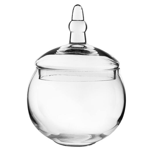 Pack of 4 PCS Clear Glass Apothecary Jar H-12.5" O-7.5" D-8"
