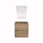 Natural Wooden Cube Plant Box with Plastic Liner 3 Inches Each Side - Pack of 72 PCS - Modern Vase and Gift