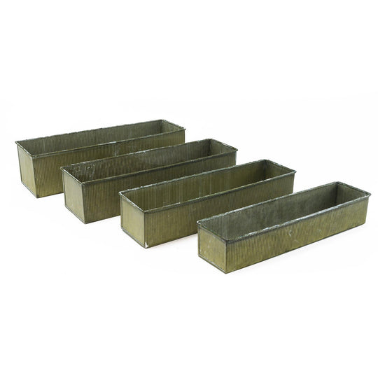 Pack of 4 SETS Rustic Steel Zinc Metal Rectangle Planter Box Set of 4 Rectangle