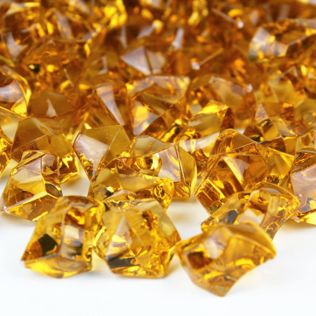 Amber Acrylic Vase Filler Crushed Ice D-0.8"-1.2" - Pack of 18 LBS - Modern Vase and Gift