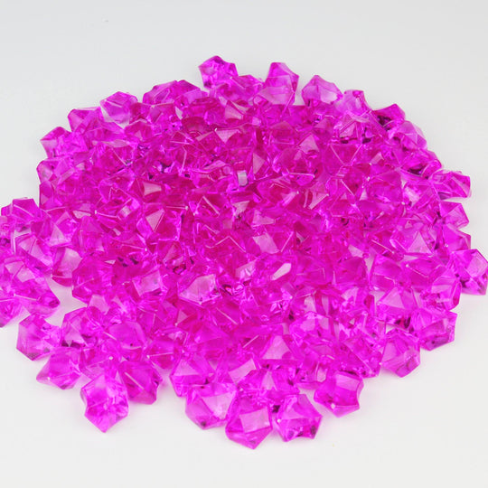 Pack of 18 LBS Fuschia Acrylic Vase Filler Crushed Ice D-0.8"-1.2"
