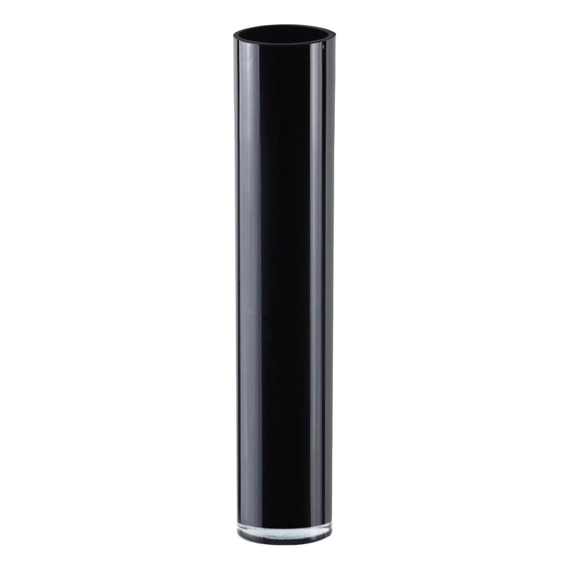 Pack of 4 PCS Black Glass Cylinder Vase D-4" H-20"