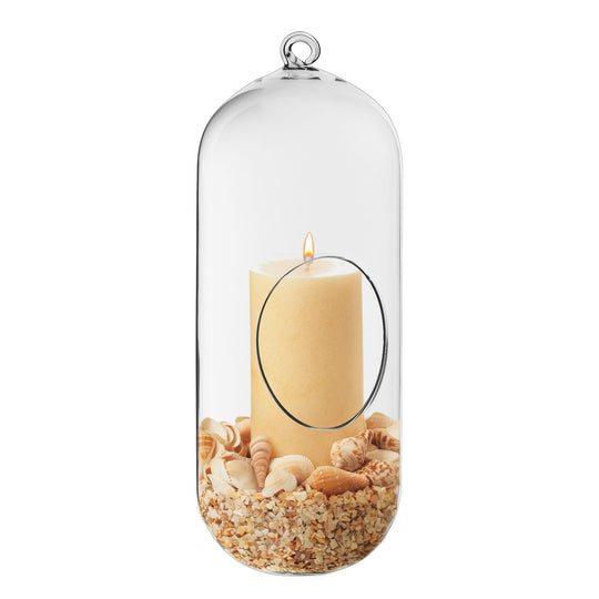 12 PCS Clear Glass Hanging Oval Holders O-3"X3.5" D-4.25" H-12"