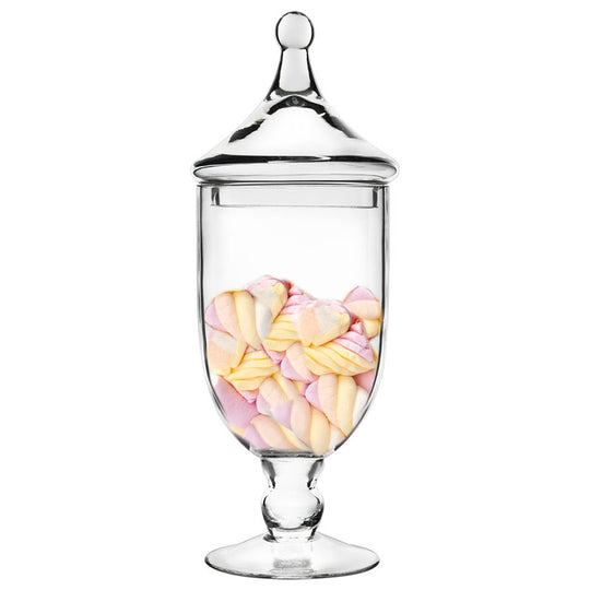 Pack of 4 PCS Clear Glass Apothecary Jar H-16.5" O-5.75" D-6.5"